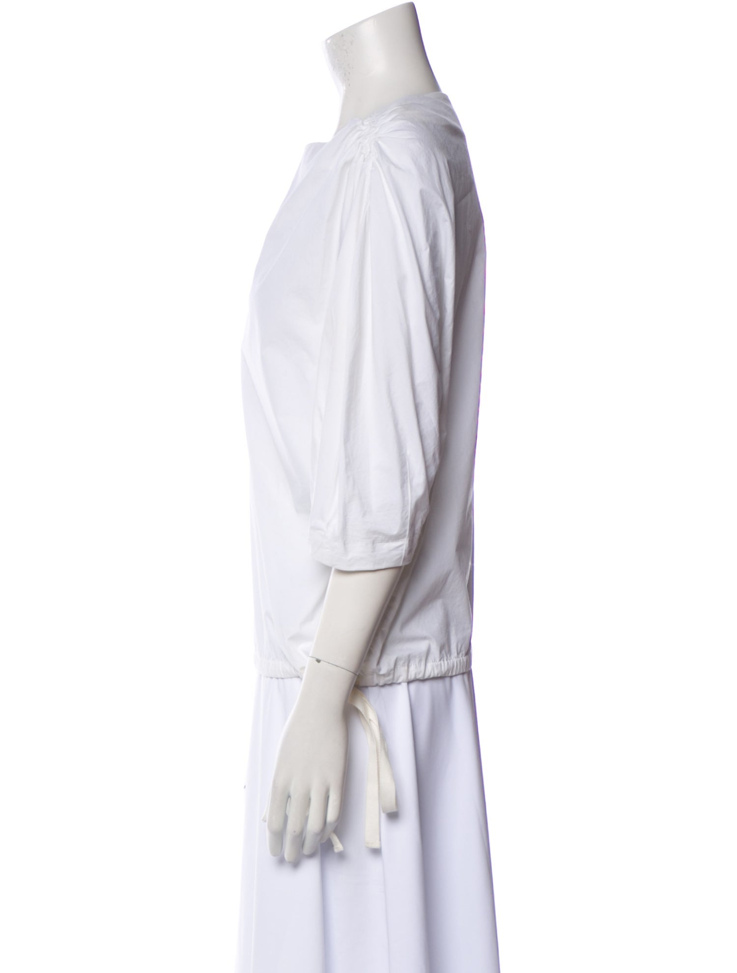 Proenza Schouler Bateau Neckline Three-Quarter Sleeve Top