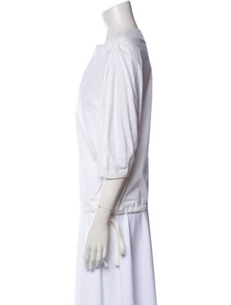 Proenza Schouler Bateau Neckline Three-Quarter Sleeve Top