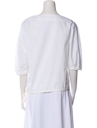 Proenza Schouler Bateau Neckline Three-Quarter Sleeve Top