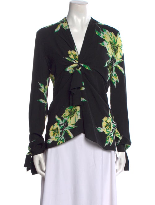 Proenza Schouler Silk Floral Print Blouse