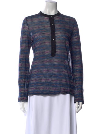 Proenza Schouler Striped Crew Neck Polo