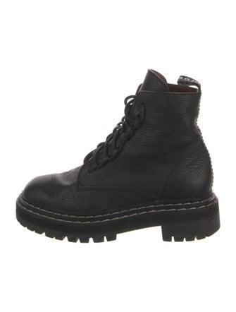 Proenza Schouler Leather Whipstitch Trim Combat Boots