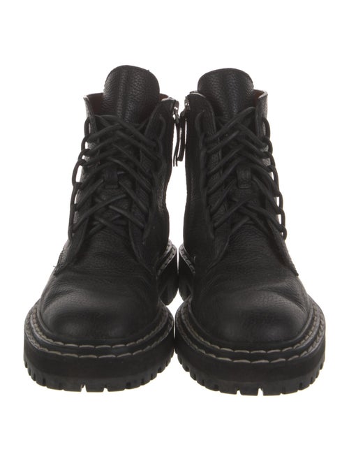 Proenza Schouler Leather Whipstitch Trim Combat Boots
