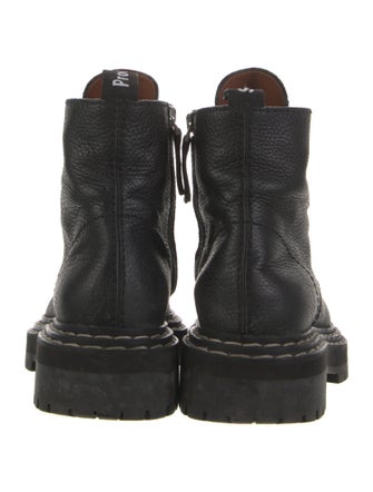 Proenza Schouler Leather Whipstitch Trim Combat Boots
