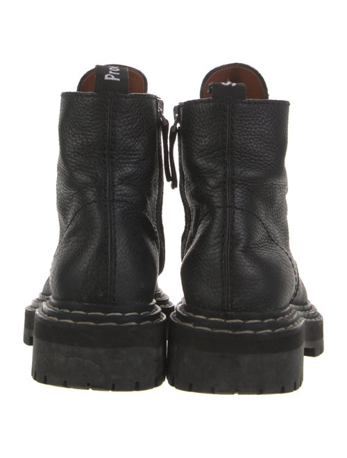 Proenza Schouler Leather Whipstitch Trim Combat Boots