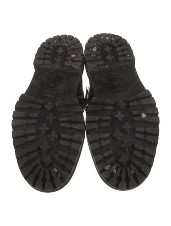 Proenza Schouler Leather Whipstitch Trim Combat Boots