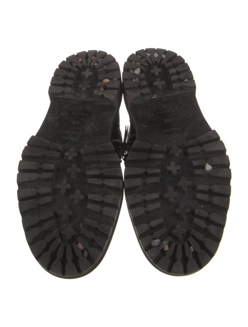 Proenza Schouler Leather Whipstitch Trim Combat Boots