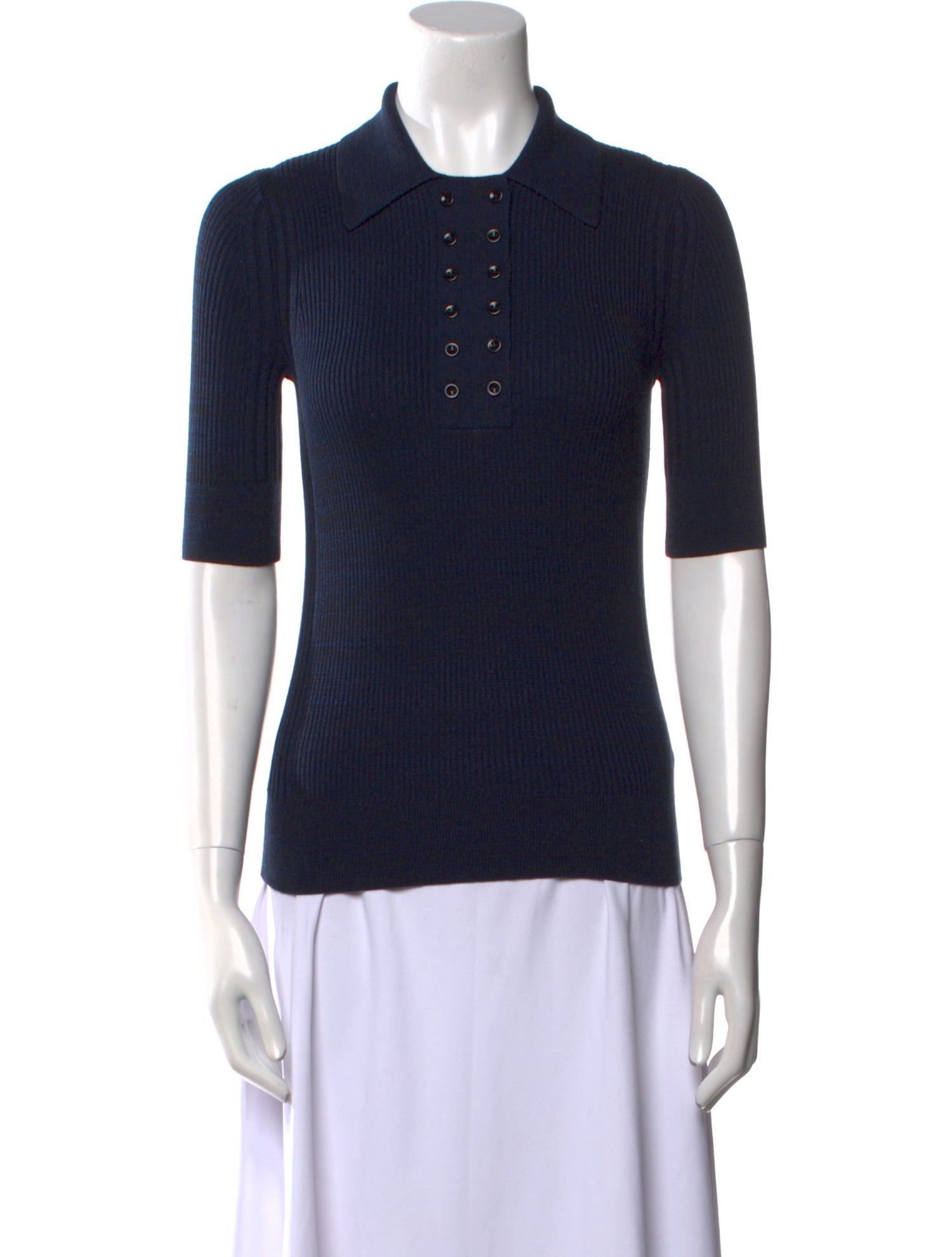 Proenza Schouler Silk Short Sleeve Polo