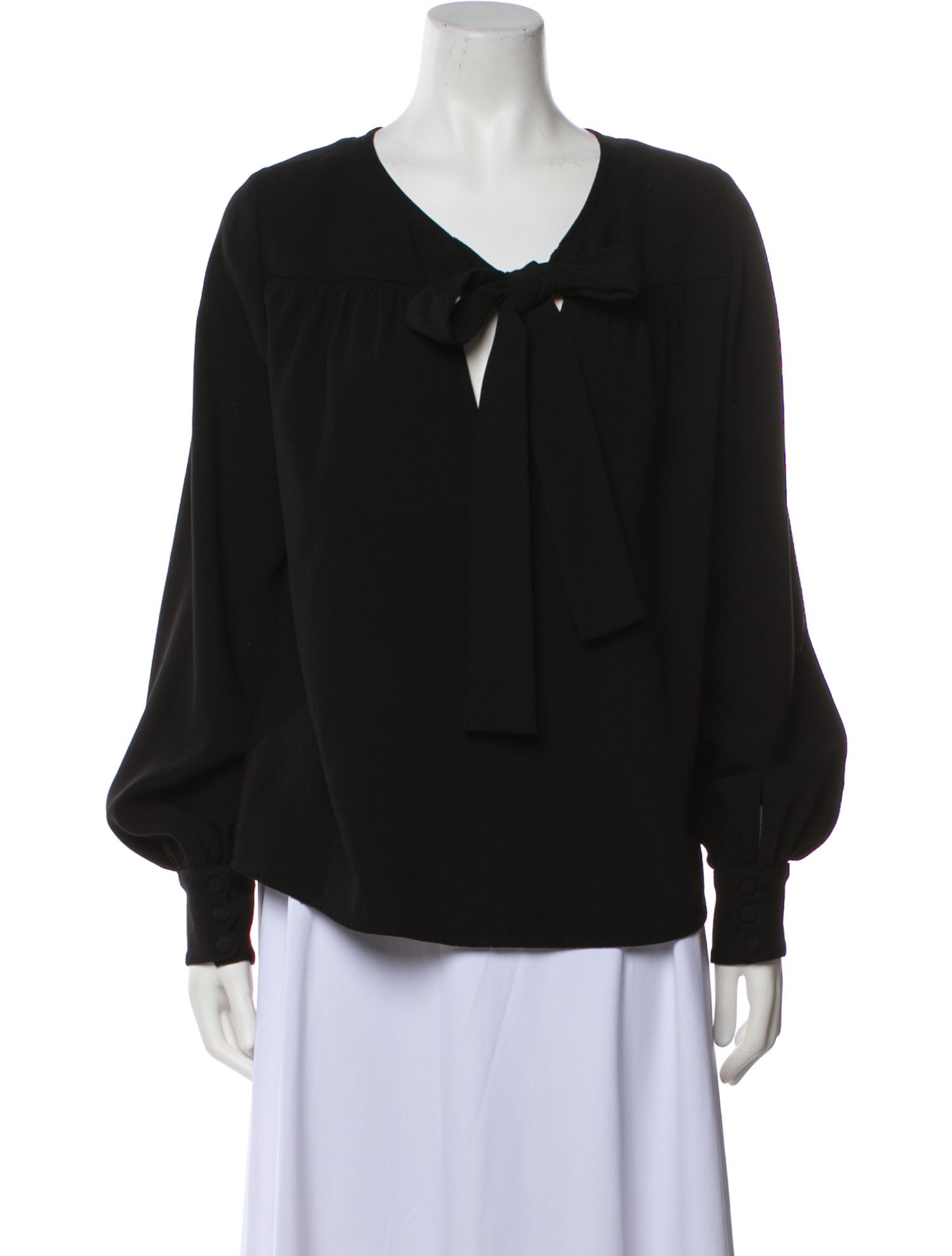 Proenza Schouler V-Neck Long Sleeve Blouse