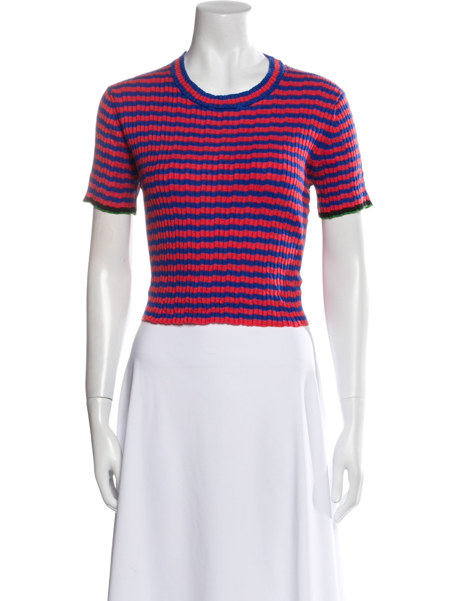 Proenza Schouler Silk Striped T-Shirt