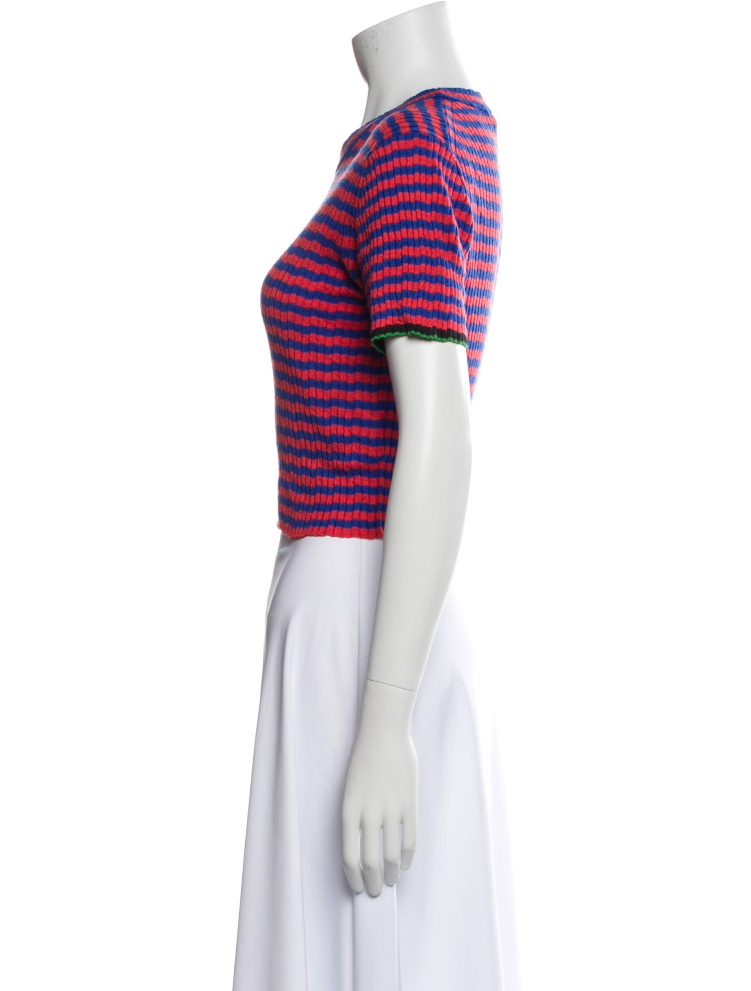 Proenza Schouler Silk Striped T-Shirt