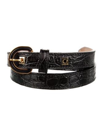 Proenza Schouler Skinny Crocodile Belt