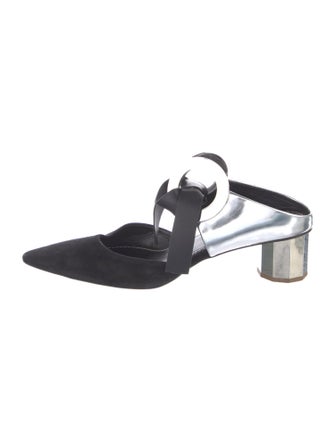 Proenza Schouler Suede Colorblock Pattern Mules