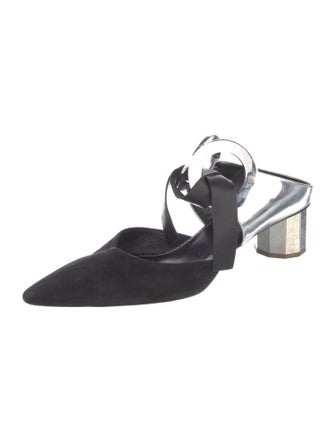 Proenza Schouler Suede Colorblock Pattern Mules