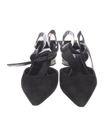 Proenza Schouler Suede Colorblock Pattern Mules