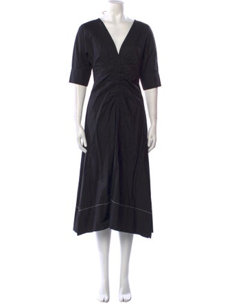 Proenza Schouler V-Neck Midi Length Dress