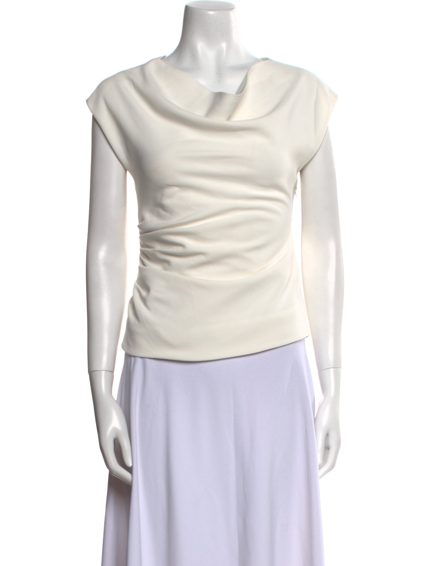 Proenza Schouler Cowl Neck Short Sleeve Top