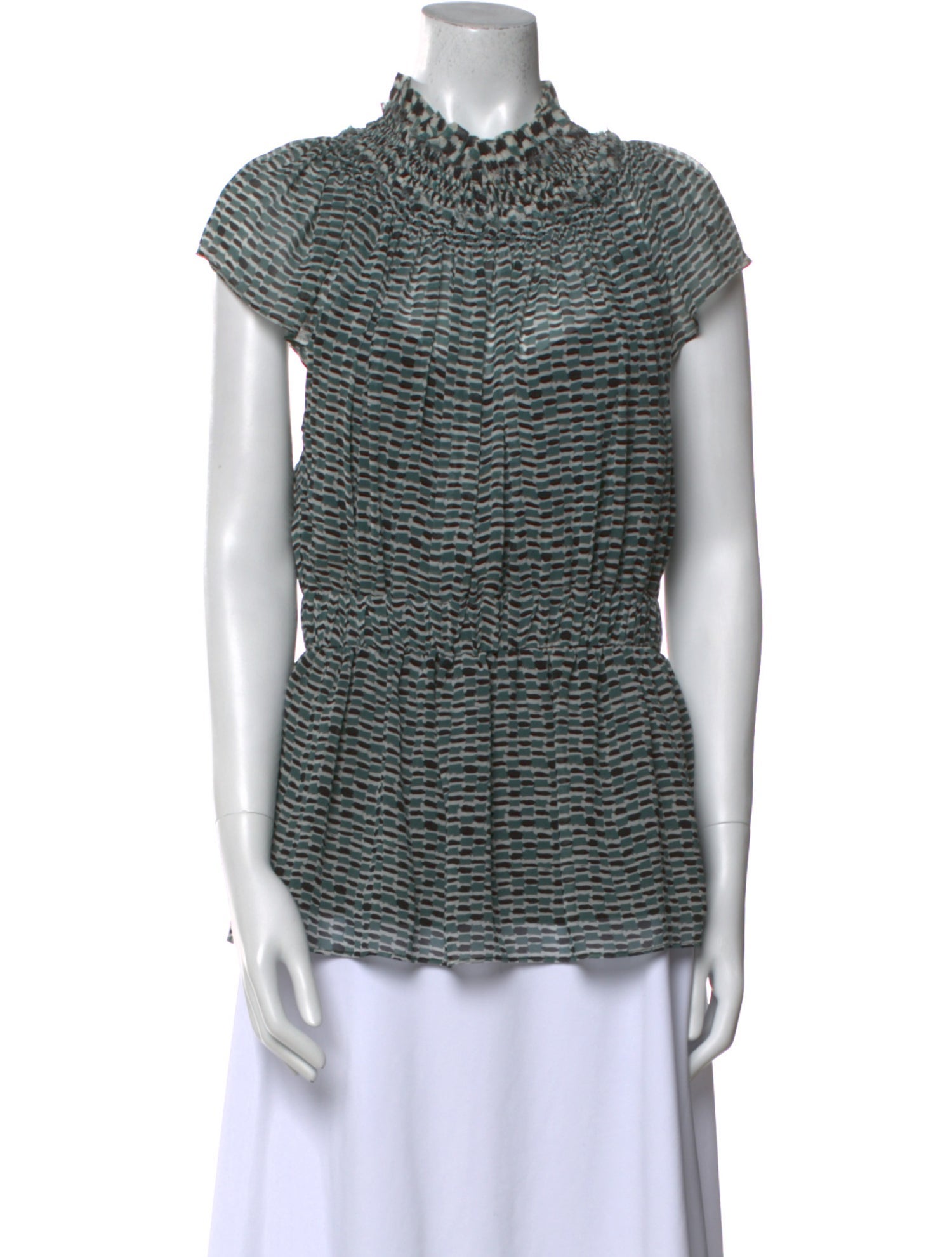 Proenza Schouler Silk Striped Top