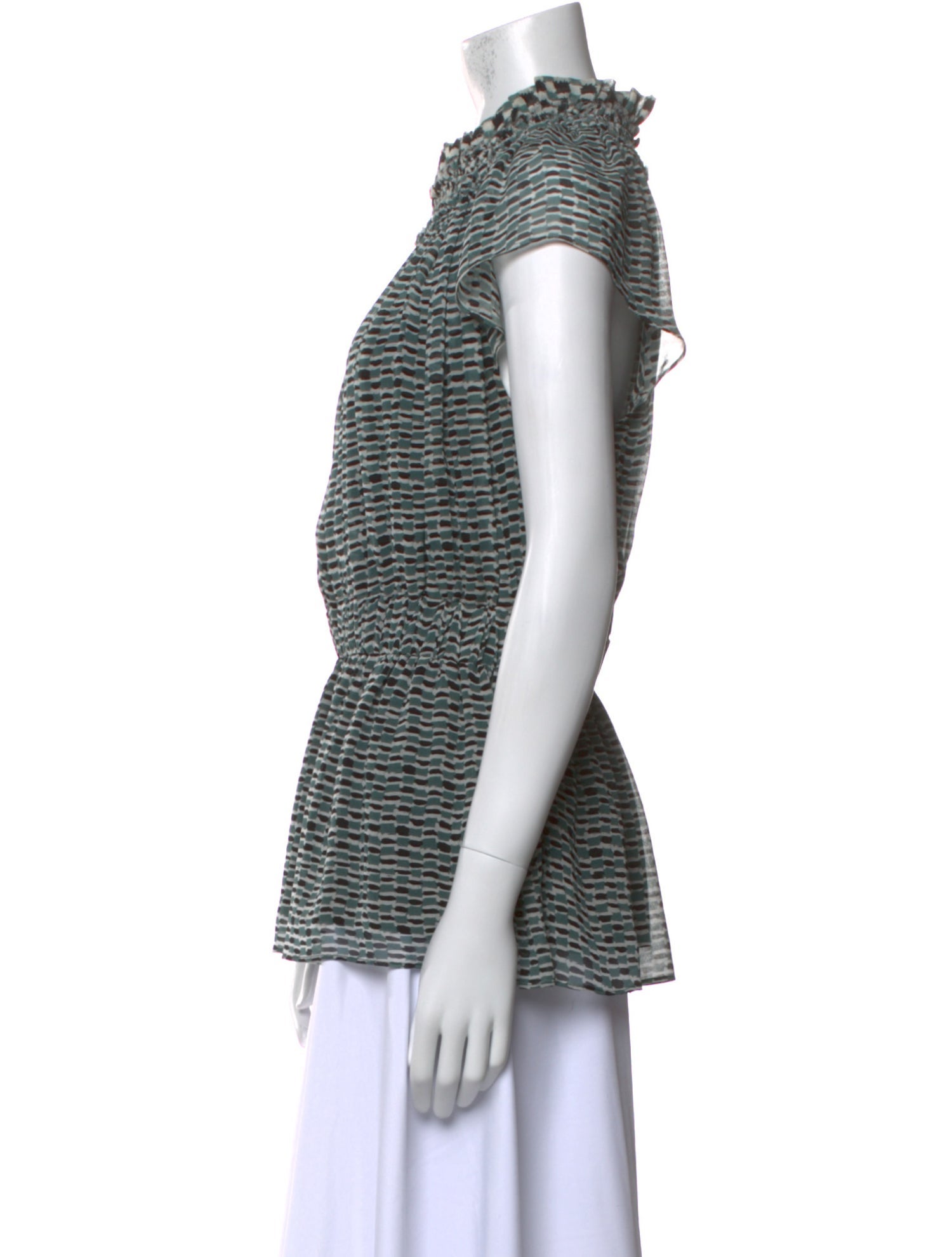 Proenza Schouler Silk Striped Top