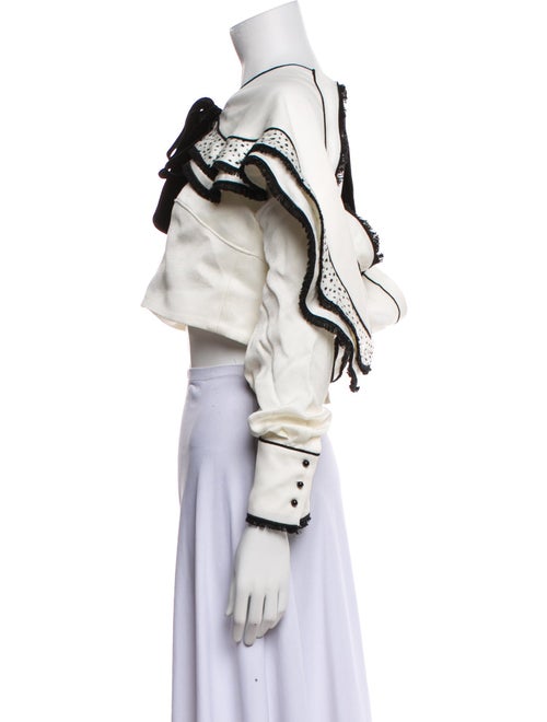 Proenza Schouler Off-The-Shoulder Long Sleeve Crop Top