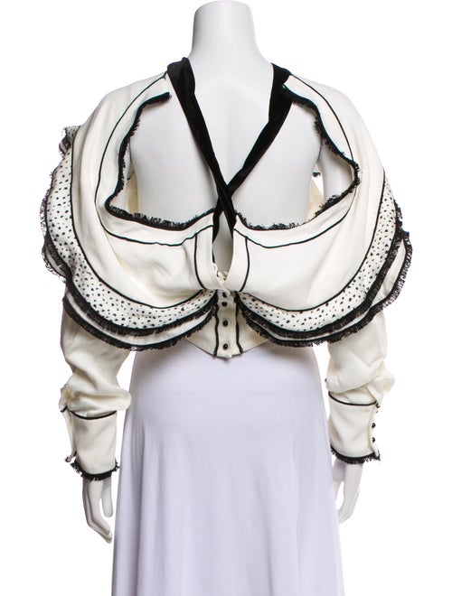 Proenza Schouler Off-The-Shoulder Long Sleeve Crop Top