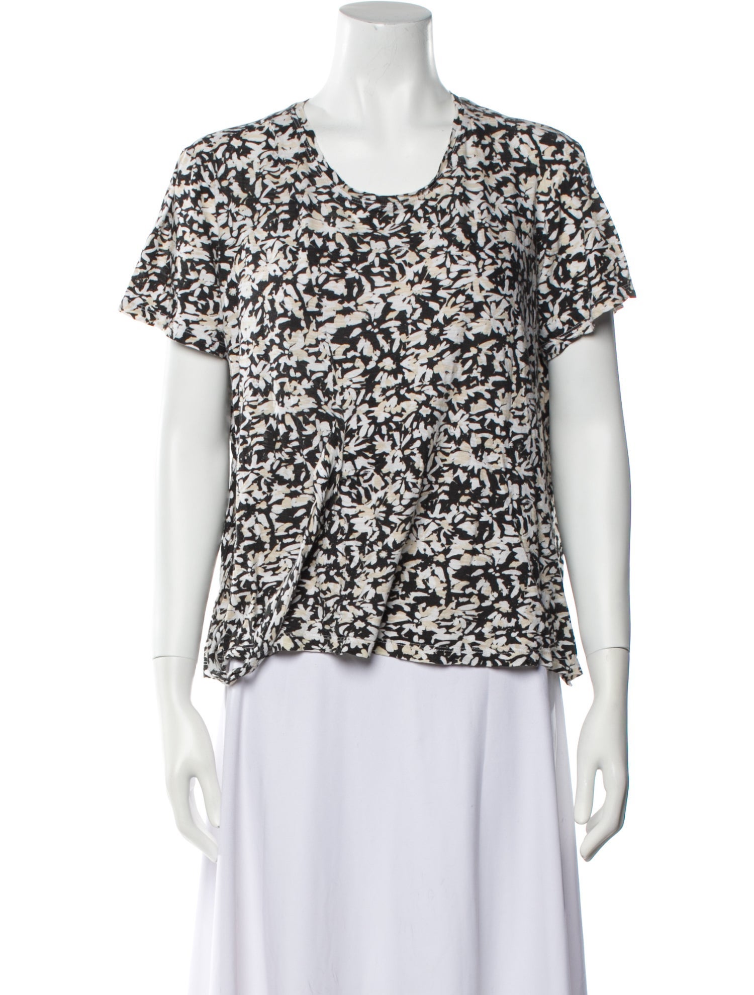 Proenza Schouler Floral Print Scoop Neck Blouse