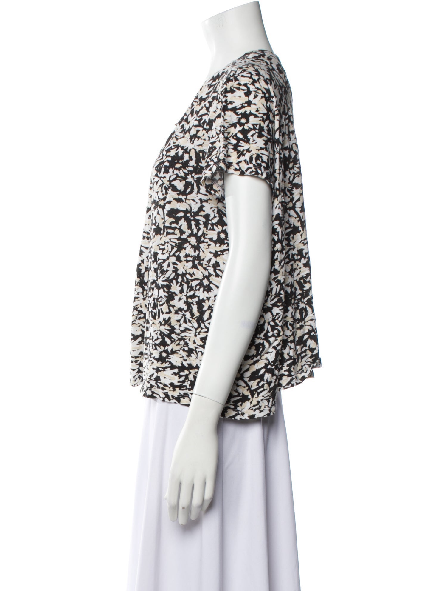 Proenza Schouler Floral Print Scoop Neck Blouse