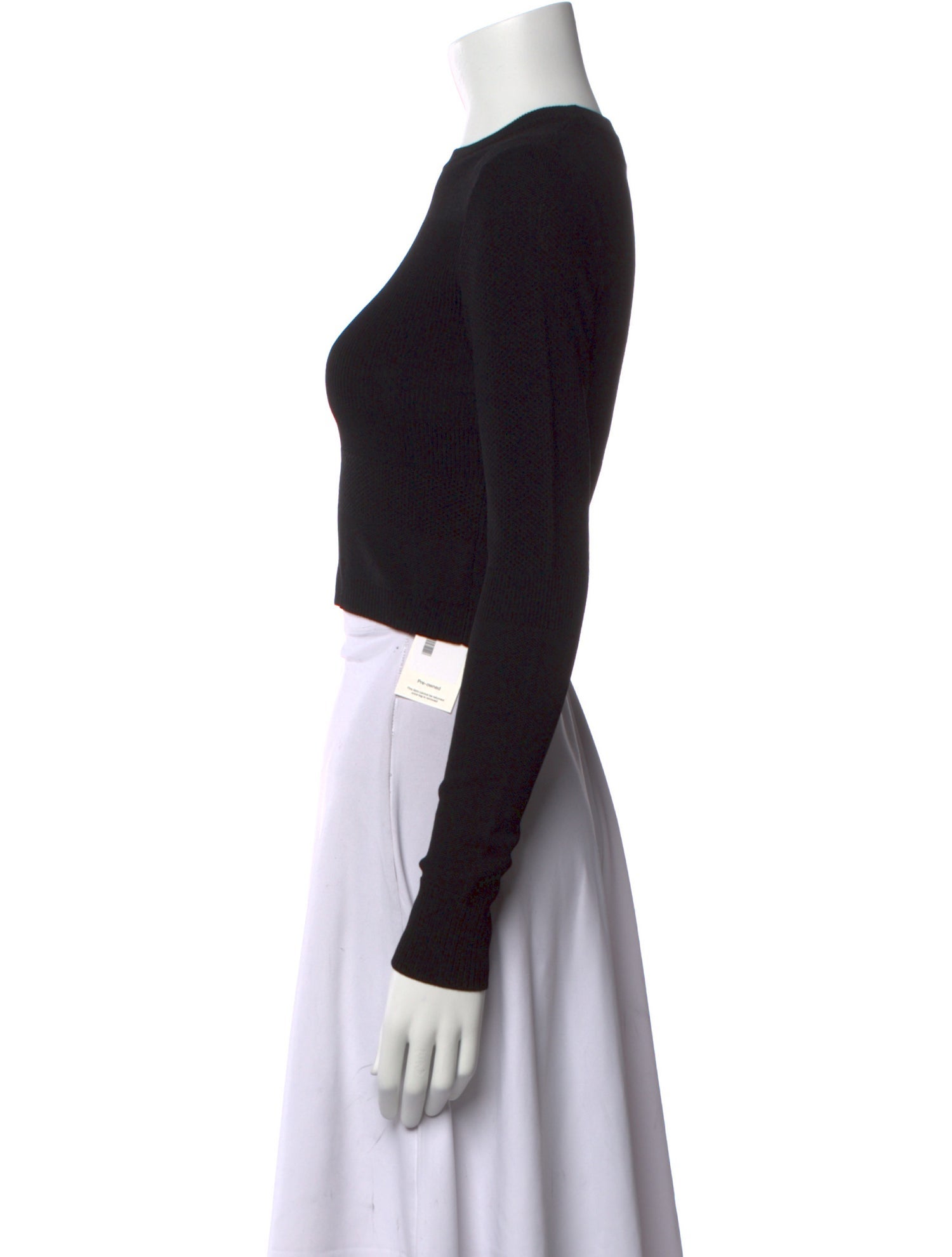 Proenza Schouler Mock Neck Long Sleeve Crop Top