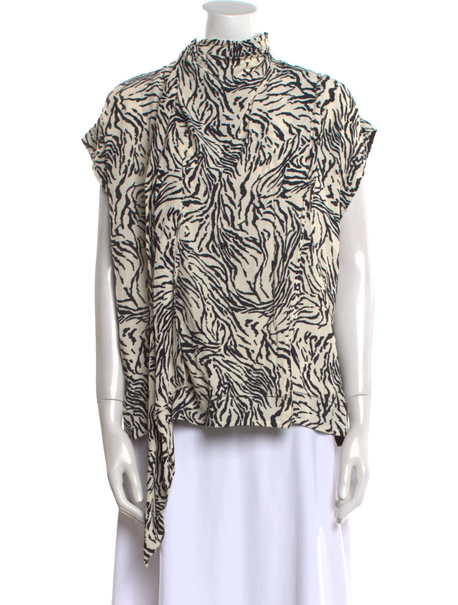 Proenza Schouler Printed Mock Neck Blouse