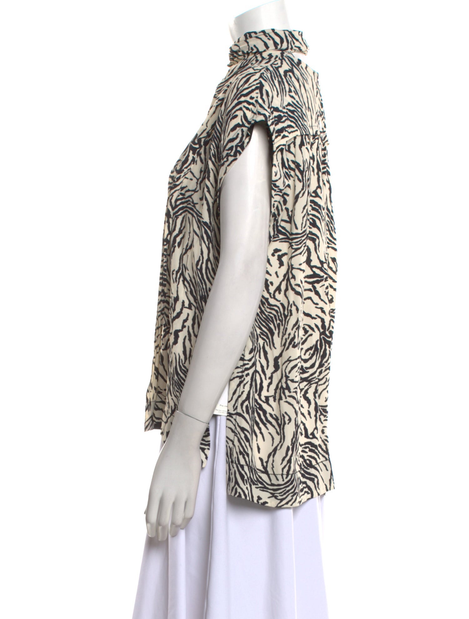 Proenza Schouler Printed Mock Neck Blouse