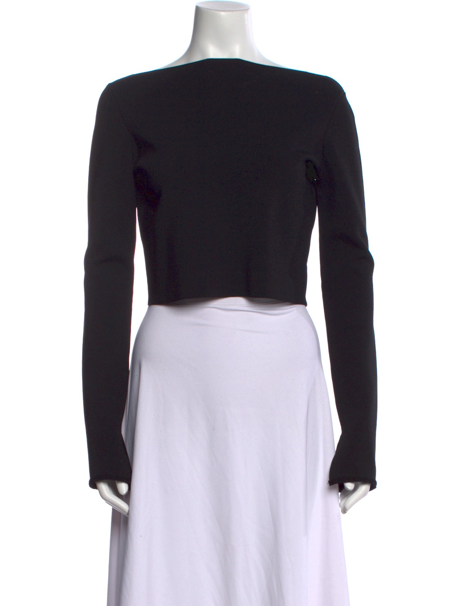 Proenza Schouler Bateau Neckline Long Sleeve Crop Top