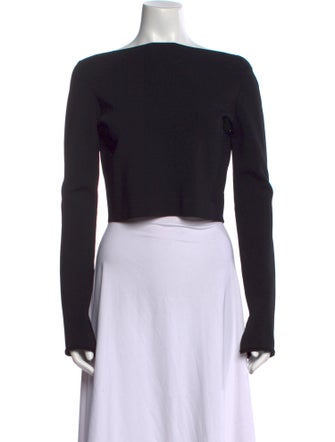 Proenza Schouler Bateau Neckline Long Sleeve Crop Top