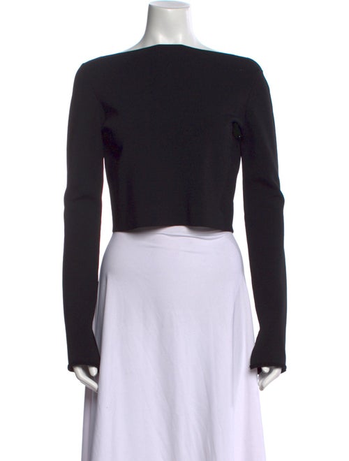 Proenza Schouler Bateau Neckline Long Sleeve Crop Top