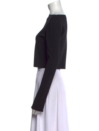 Proenza Schouler Bateau Neckline Long Sleeve Crop Top