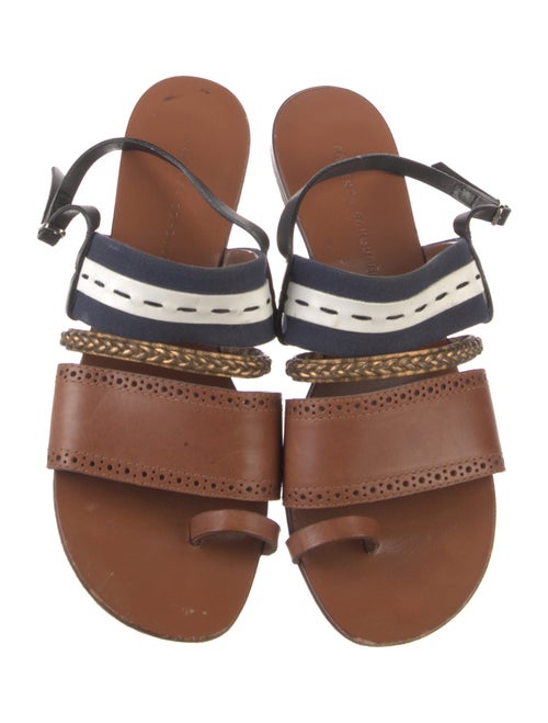 Proenza Schouler Leather Striped Slingback Sandals