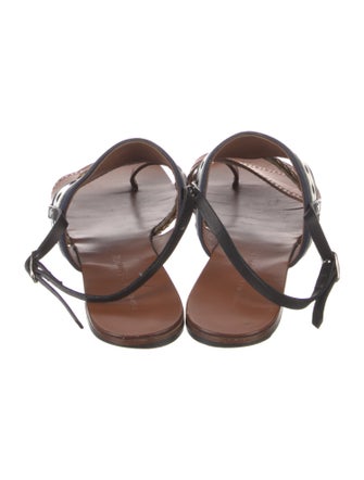 Proenza Schouler Leather Striped Slingback Sandals