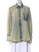 Proenza Schouler Printed Long Sleeve Button-Up Top