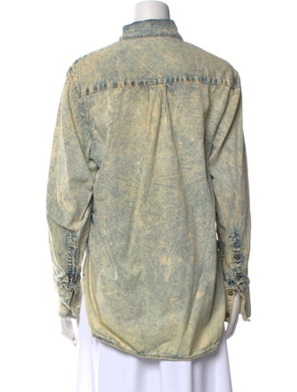 Proenza Schouler Printed Long Sleeve Button-Up Top