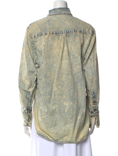 Proenza Schouler Printed Long Sleeve Button-Up Top