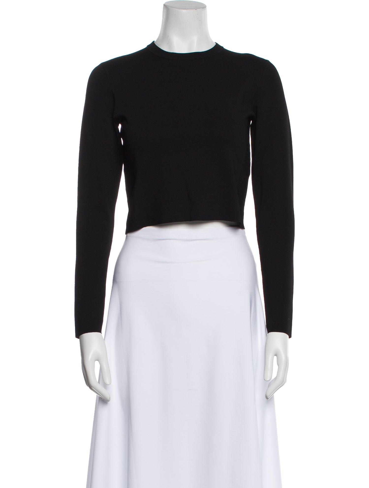 Proenza Schouler Crew Neck Long Sleeve Crop Top