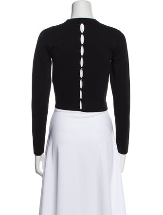 Proenza Schouler Crew Neck Long Sleeve Crop Top