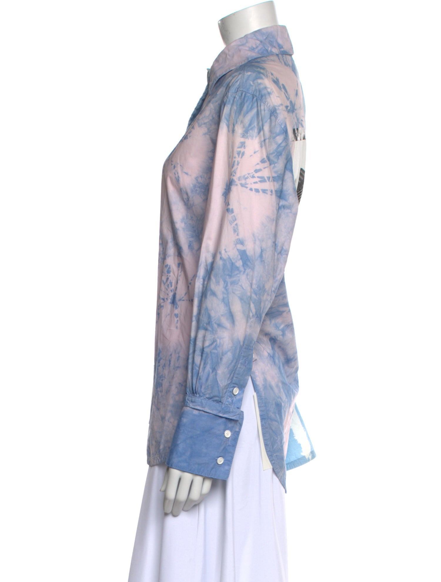 Proenza Schouler Printed Long Sleeve Button-Up Top