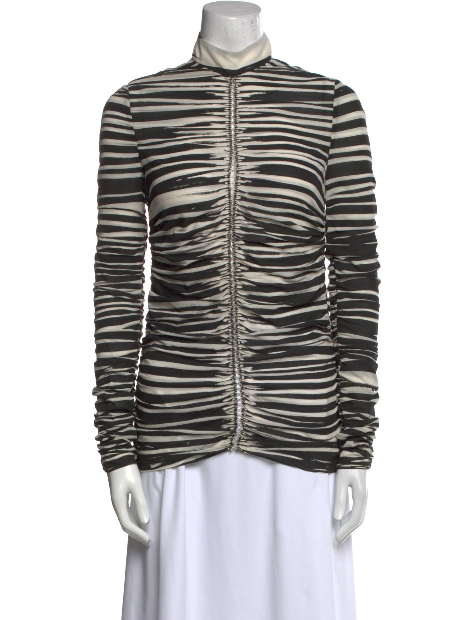 Proenza Schouler Silk Striped Top