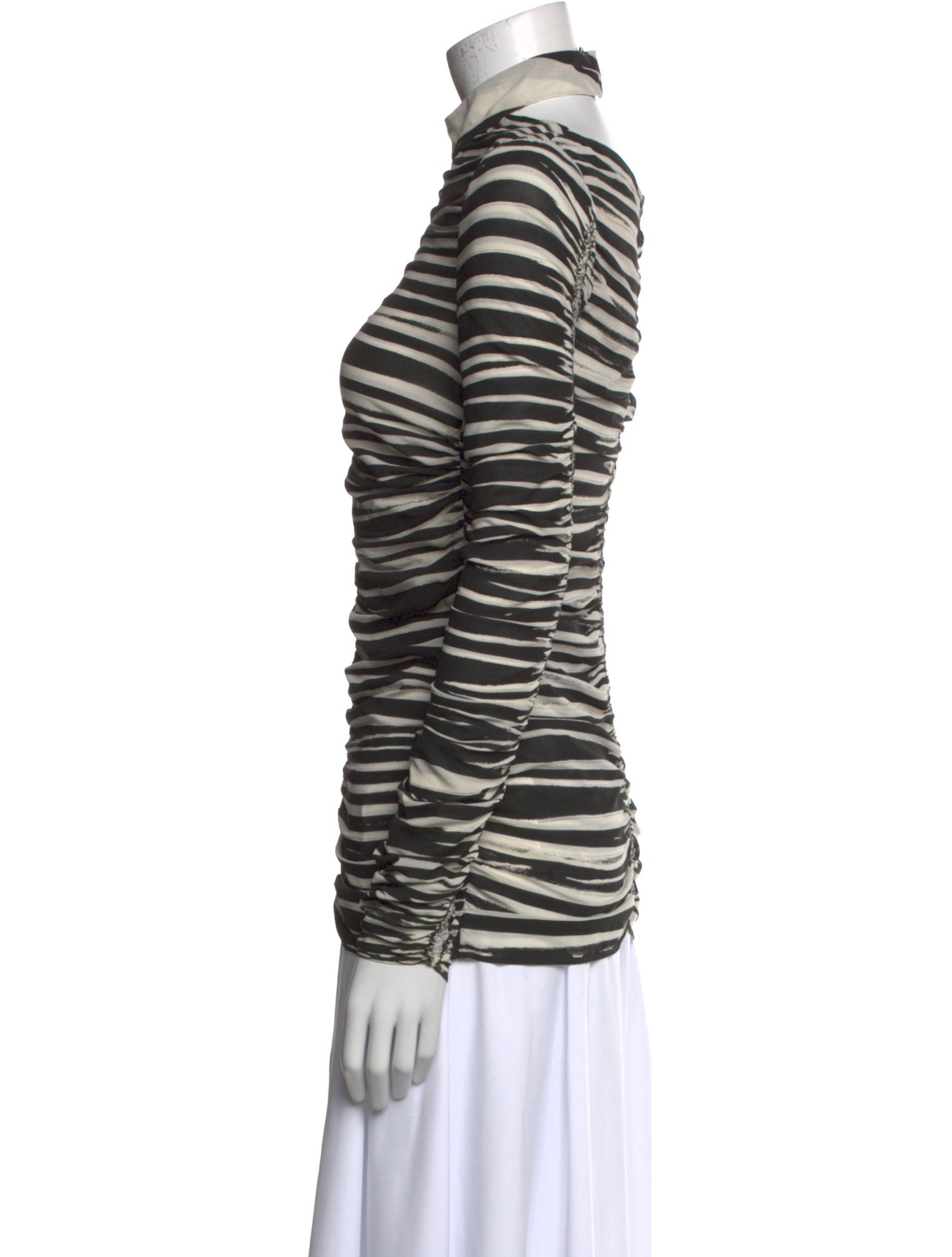Proenza Schouler Silk Striped Top