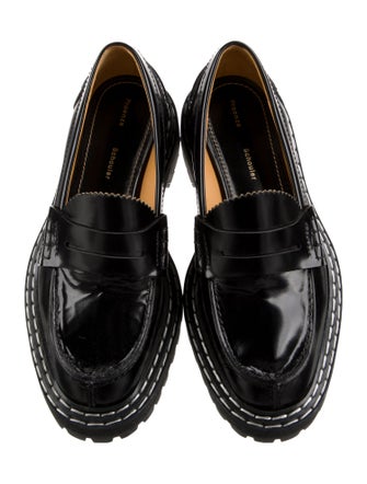 Proenza Schouler Leather Whipstitch Trim Loafers