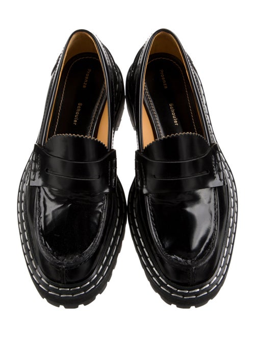 Proenza Schouler Leather Whipstitch Trim Loafers