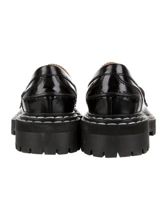 Proenza Schouler Leather Whipstitch Trim Loafers