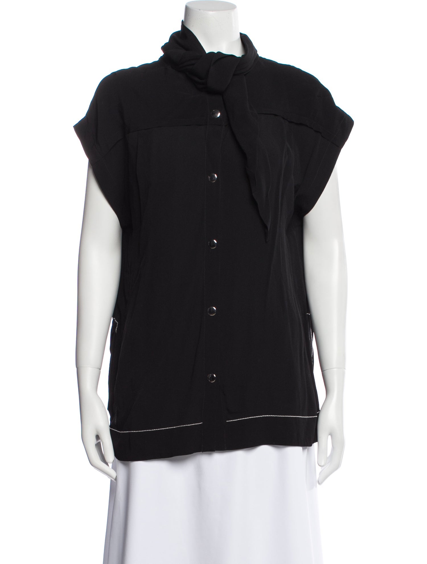 Proenza Schouler Mock Neck Short Sleeve Sweatshirt