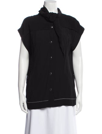 Proenza Schouler Mock Neck Short Sleeve Sweatshirt