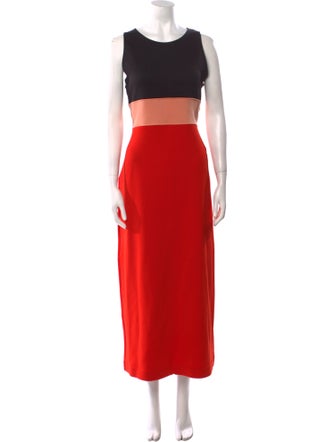 Proenza Schouler Colorblock Pattern Long Dress
